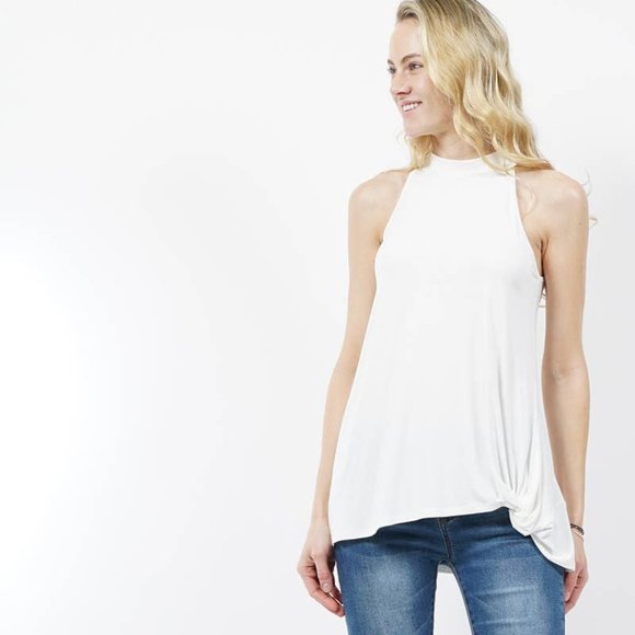 Tops - White Sleeveless Women's Tank Top